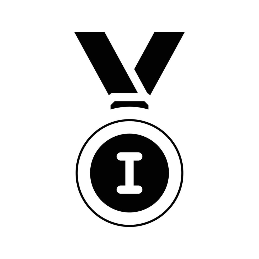 medaille atleet winnaar award glyph pictogram vectorillustratie vector