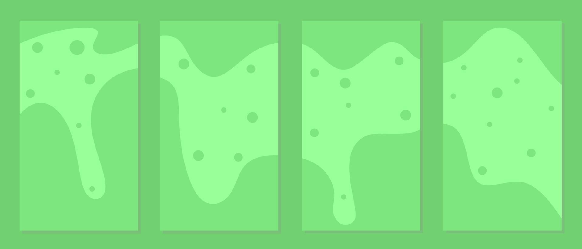 set van sociale netwerk verhaal vector ontwerpen. abstracte groene achtergrond met gebogen patroon. ontwerp voor sociale media
