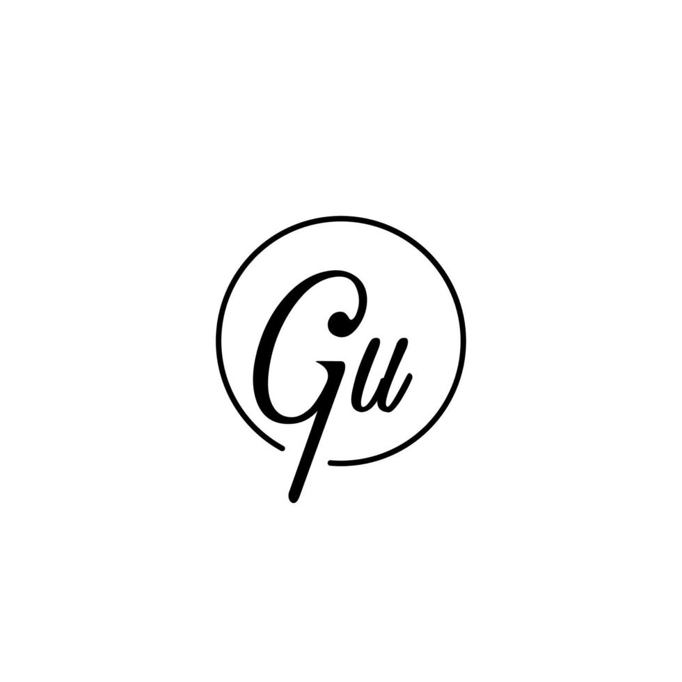 gu circle initiële logo het beste voor schoonheid en mode in een gedurfd vrouwelijk concept vector