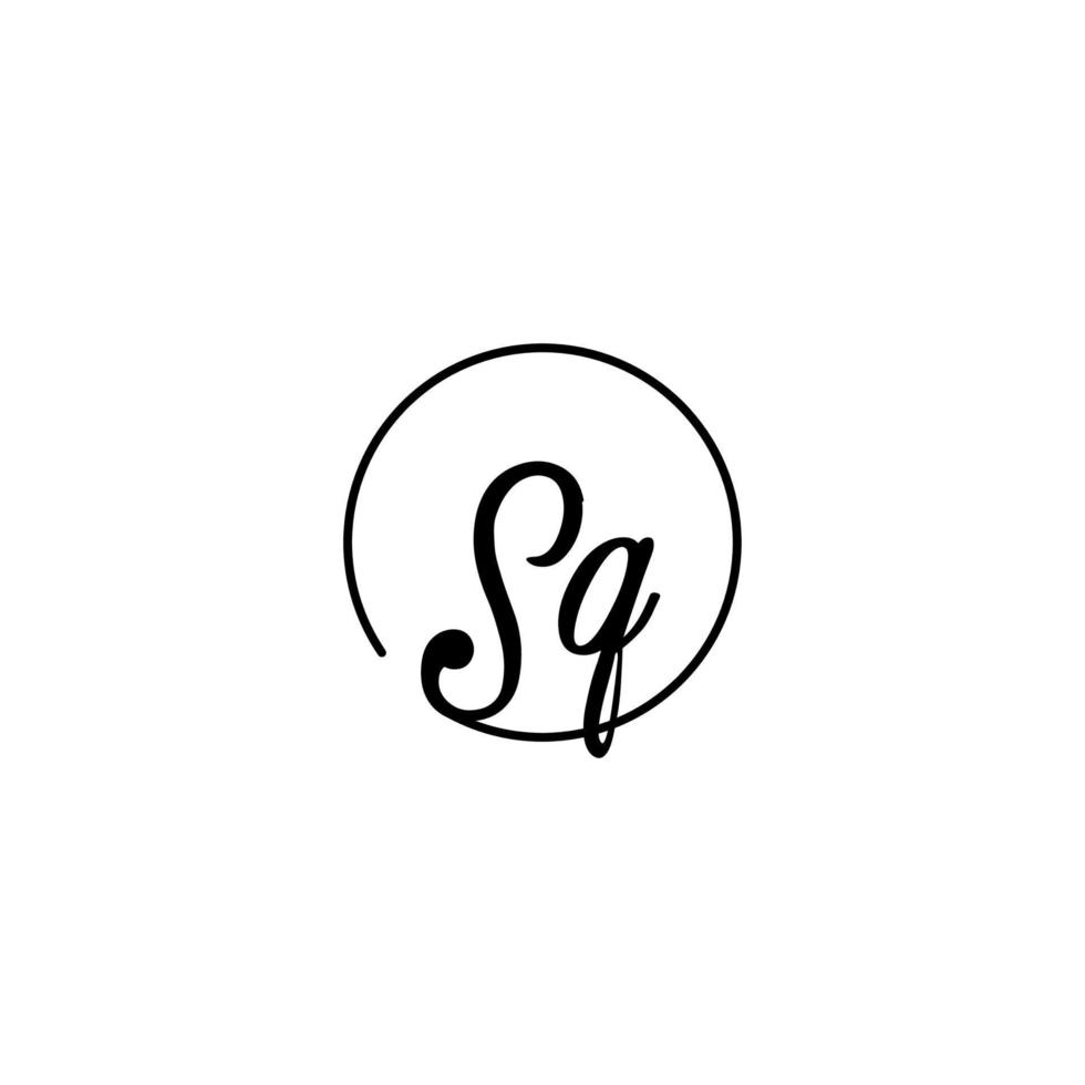 sq circle initiële logo het beste voor schoonheid en mode in een gedurfd vrouwelijk concept vector