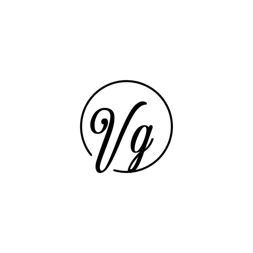 vg cirkel eerste logo beste voor schoonheid en mode in vet vrouwelijk concept vector
