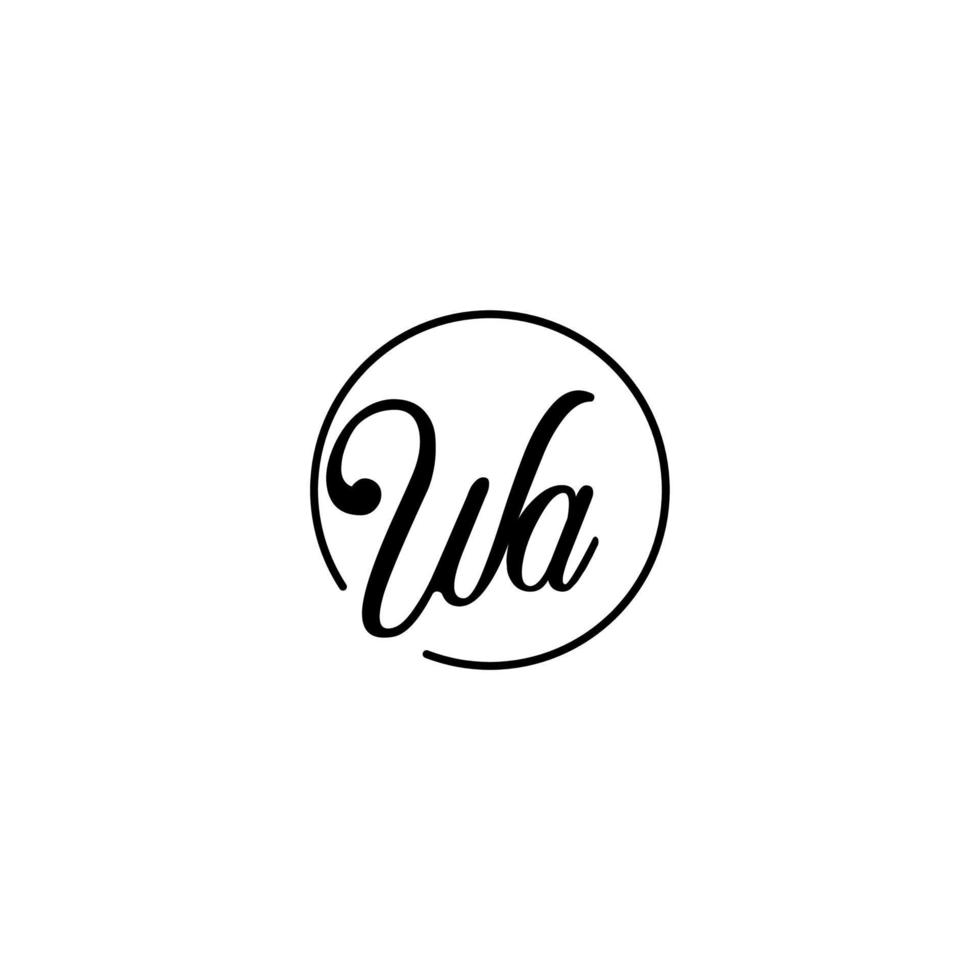 wa circle initiële logo het beste voor schoonheid en mode in een gedurfd vrouwelijk concept vector