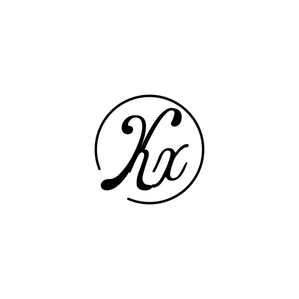 kx circle initiële logo het beste voor schoonheid en mode in een gedurfd vrouwelijk concept vector
