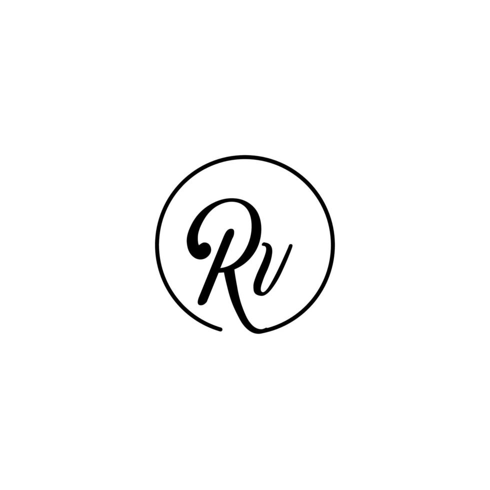 rv circle initiële logo beste voor schoonheid en mode in vet vrouwelijk concept vector