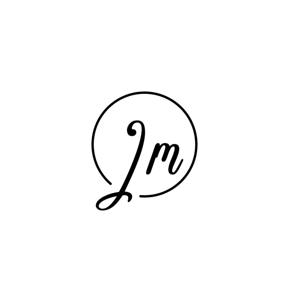 jm circle initiële logo beste voor schoonheid en mode in vet vrouwelijk concept vector