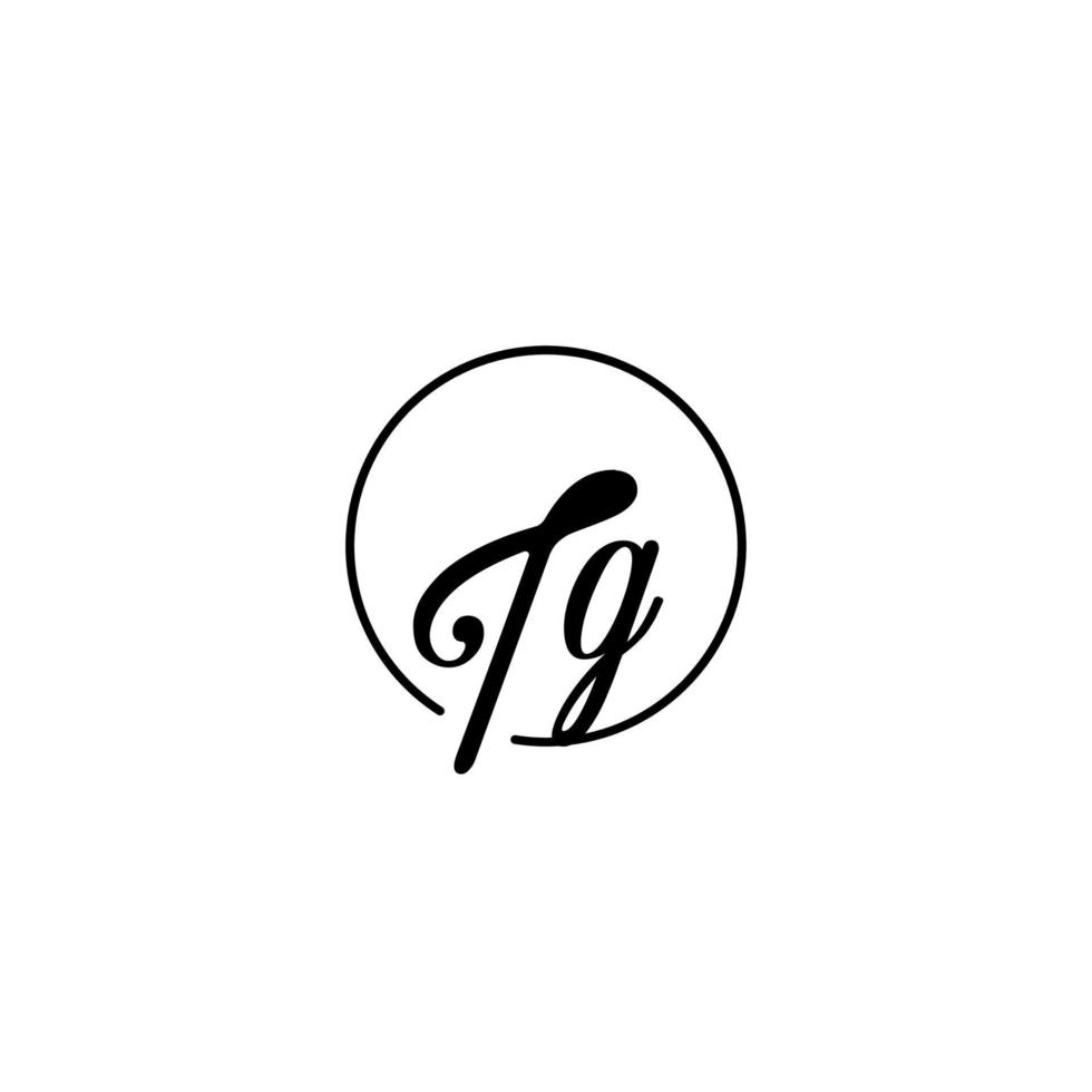 tg circle initiële logo beste voor schoonheid en mode in vet vrouwelijk concept vector