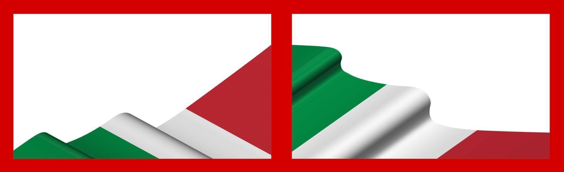 achtergrond, sjabloon voor feestelijk ontwerp. Italiaanse vlag zwaaiend in de wind. realistische vector op rode achtergrond