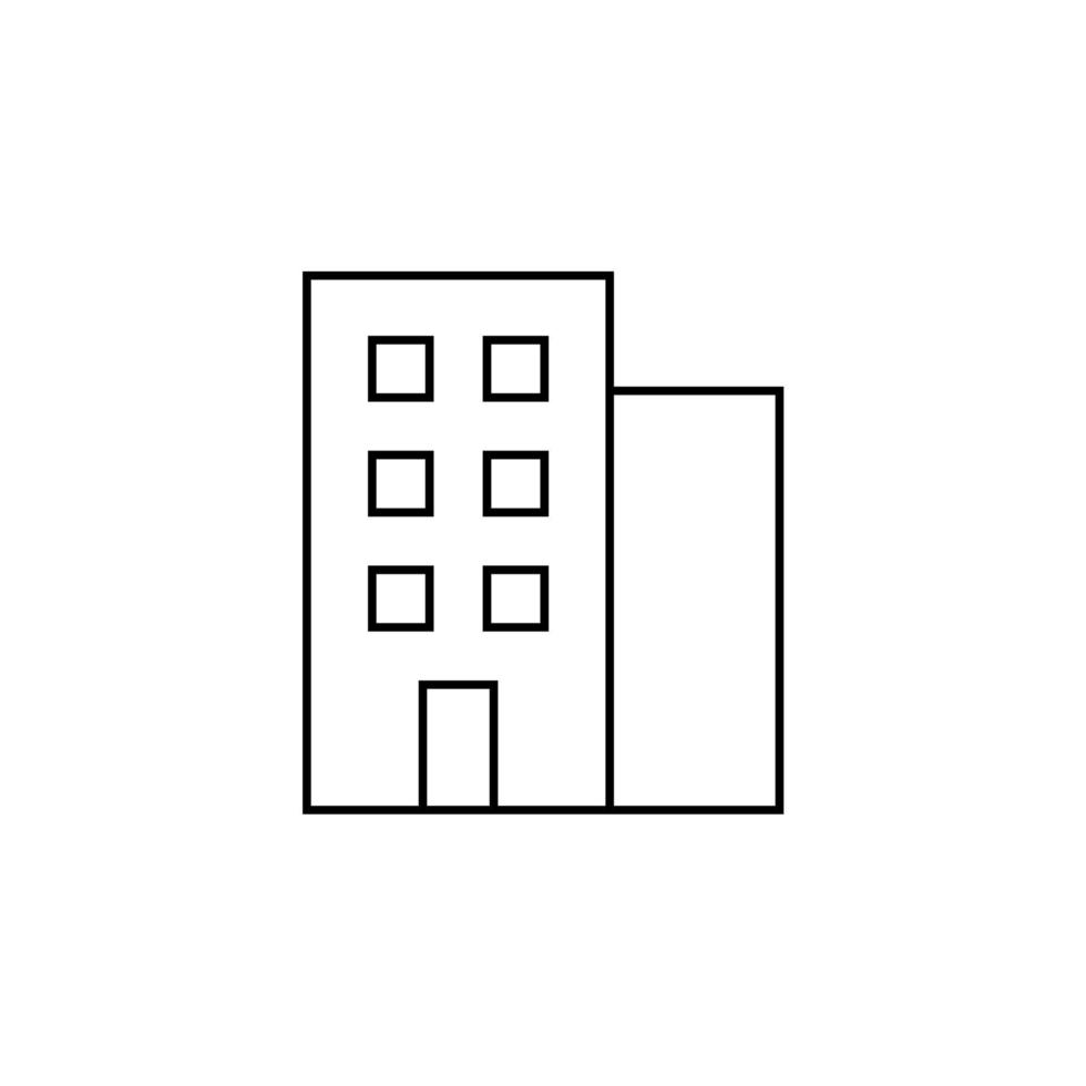 hotel, appartement, herenhuis, residentiële dunne lijn vector illustratie logo pictogrammalplaatje. geschikt voor vele doeleinden.