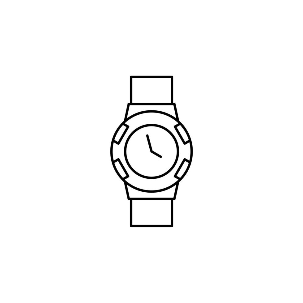 horloge, polshorloge, klok, tijd dunne lijn pictogram vector illustratie logo sjabloon. geschikt voor vele doeleinden.