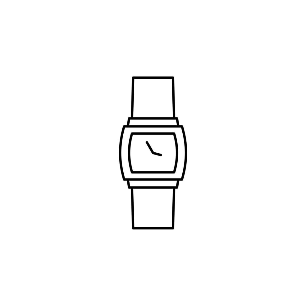 horloge, polshorloge, klok, tijd dunne lijn pictogram vector illustratie logo sjabloon. geschikt voor vele doeleinden.