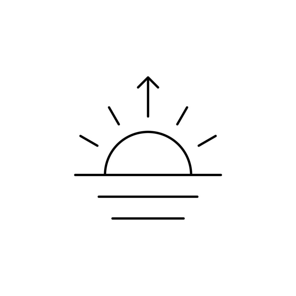 zonsopgang, zonsondergang, zon dunne lijn vector illustratie logo pictogrammalplaatje. geschikt voor vele doeleinden.