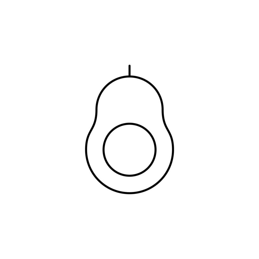 avocado dunne lijn pictogram vector illustratie logo sjabloon. geschikt voor vele doeleinden.