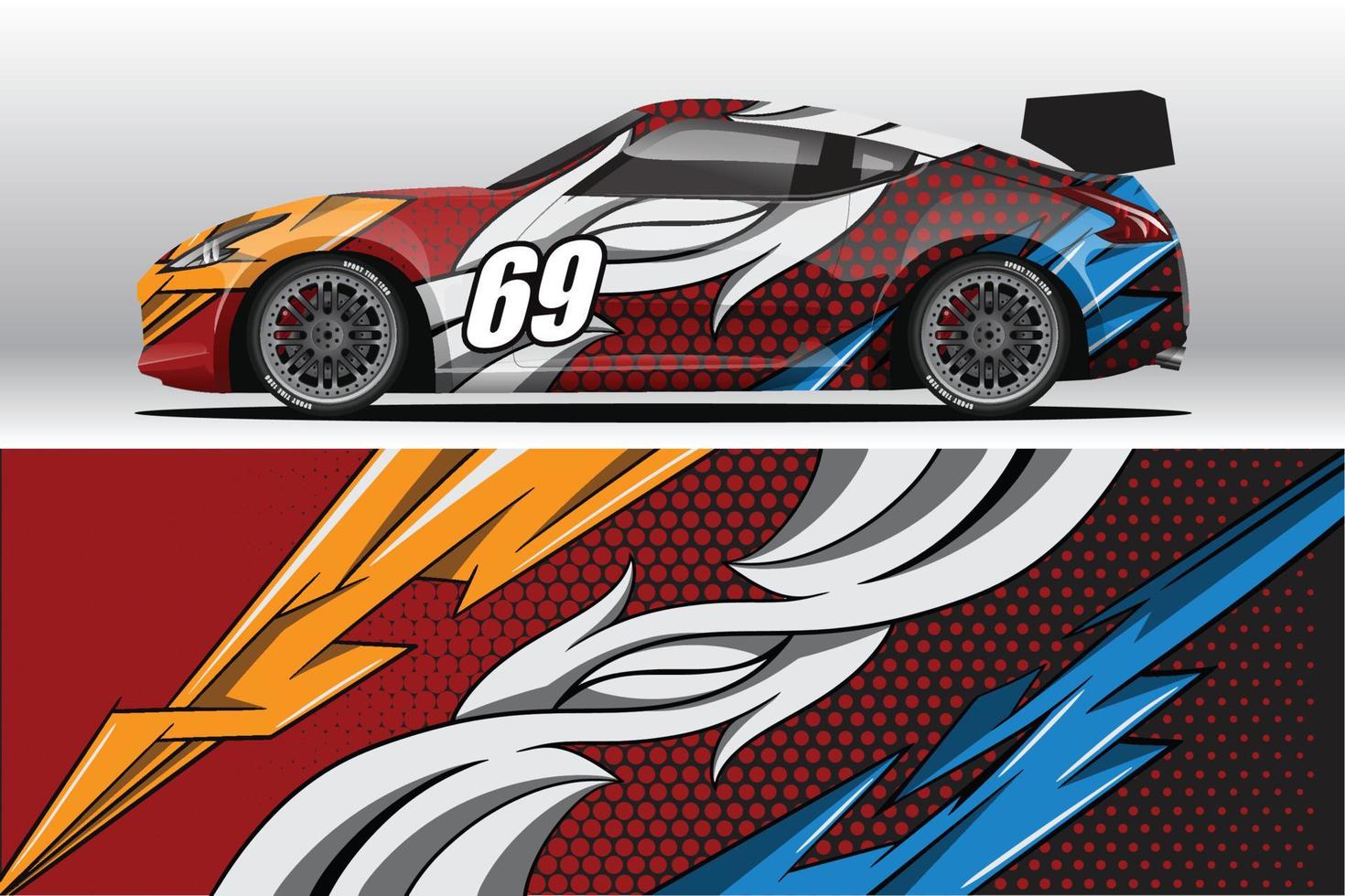 auto wrap sticker ontwerpen voor race livery of dagelijkse auto vinyl sticker vector