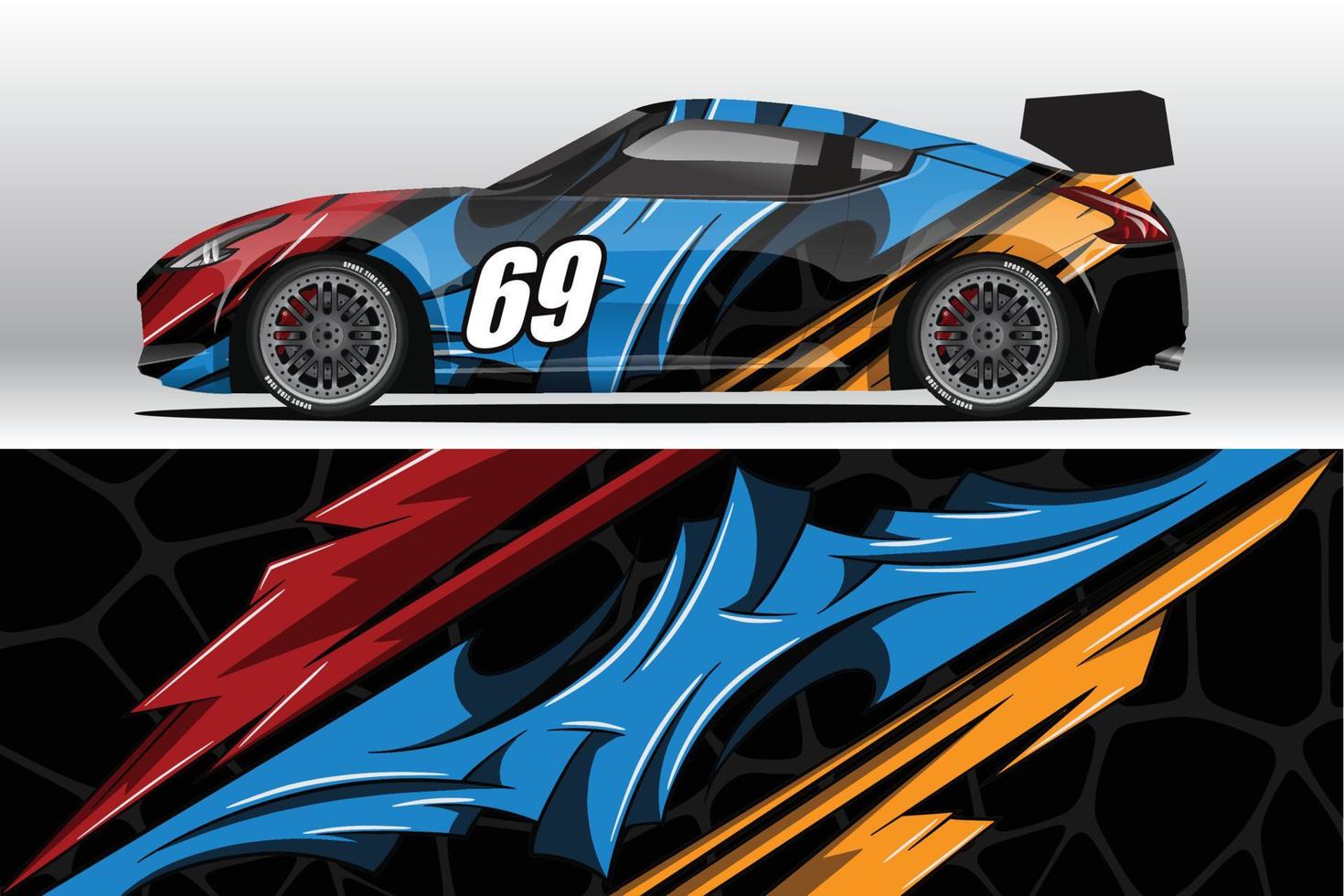 abstracte race auto wrap sticker ontwerp en sport achtergrond voor dagelijks gebruik racing livery of auto vinyl stickers vector