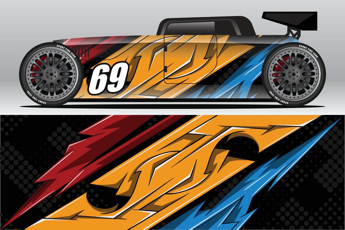 abstracte race auto wrap sticker ontwerp en sport achtergrond voor dagelijks gebruik racing livery of auto vinyl stickers vector