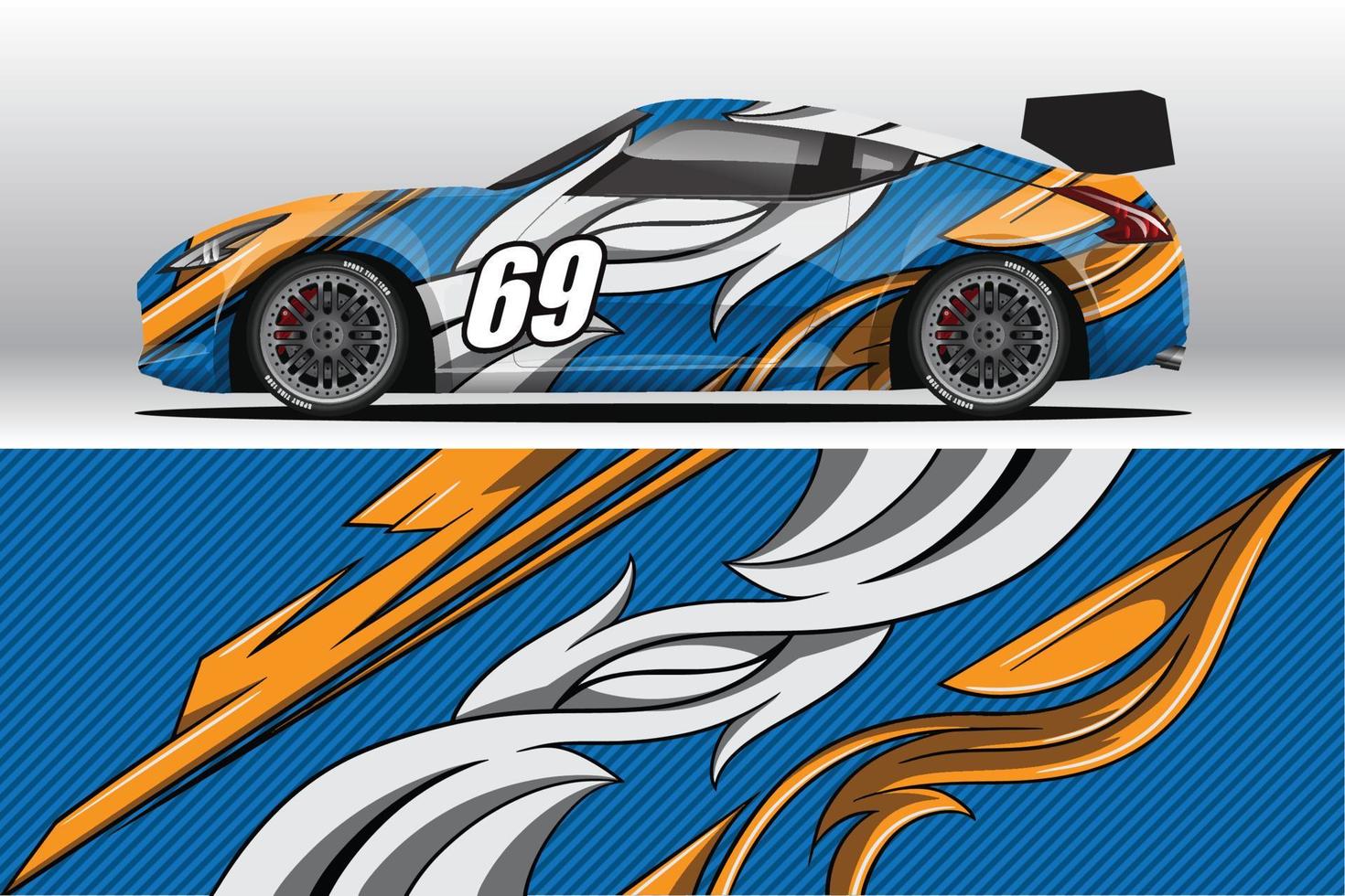 abstracte race auto wrap sticker ontwerp en sport achtergrond voor dagelijks gebruik racing livery of auto vinyl stickers vector