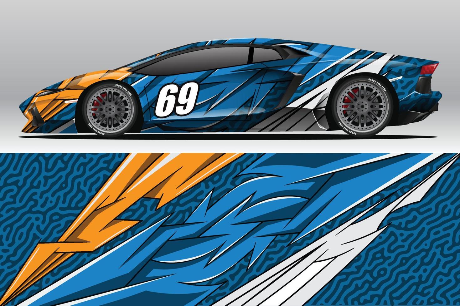 auto wrap sticker ontwerpen voor race livery of dagelijkse auto vinyl sticker vector