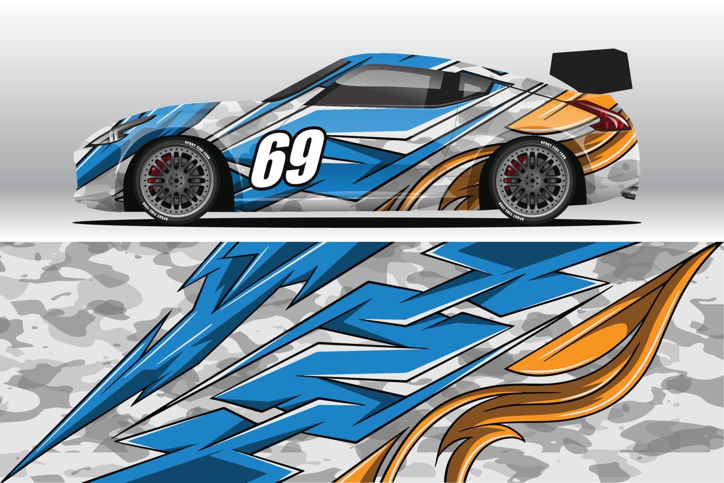 abstracte race auto wrap sticker ontwerp en sport achtergrond voor dagelijks gebruik racing livery of auto vinyl stickers vector