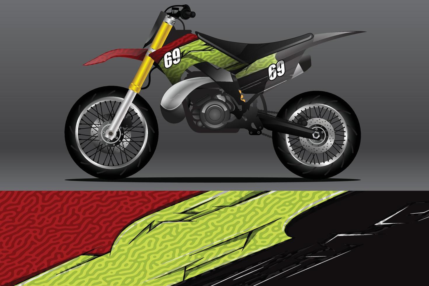 abstracte motorfiets wrap sticker en vinyl sticker ontwerp vector