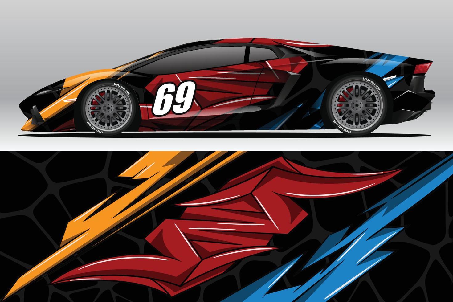 auto wrap sticker ontwerpen voor race livery of dagelijkse auto vinyl sticker vector