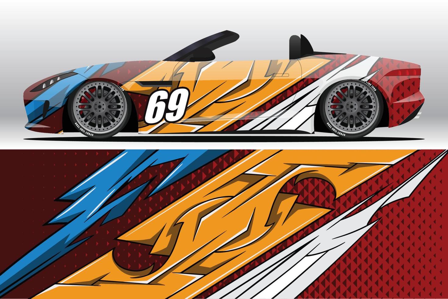 auto wrap sticker ontwerpen voor race livery of dagelijkse auto vinyl sticker vector