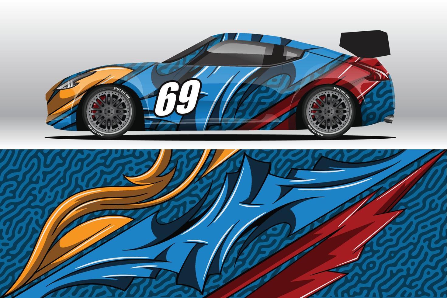 auto wrap sticker ontwerpen voor race livery of dagelijkse auto vinyl sticker vector