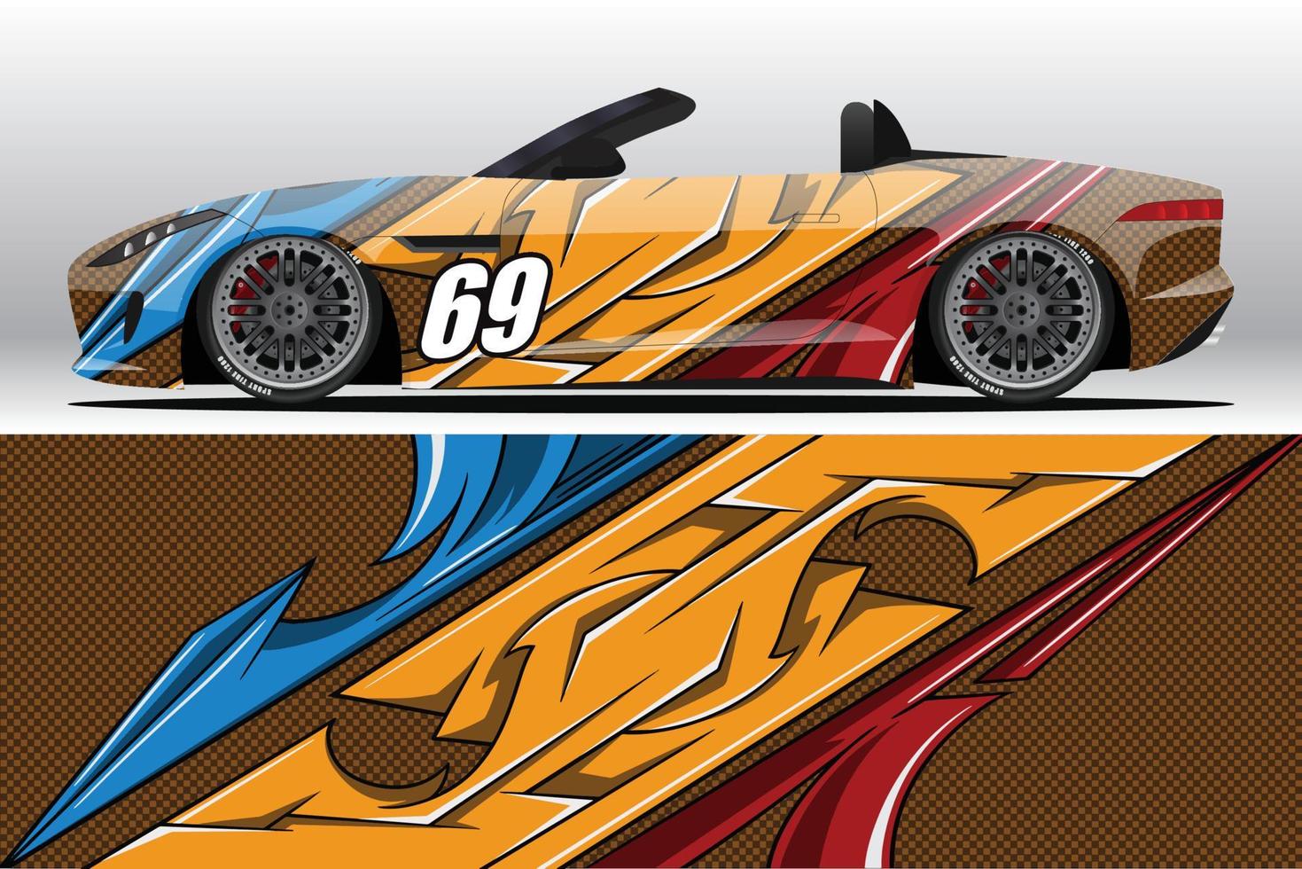 auto wrap sticker ontwerpen voor race livery of dagelijkse auto vinyl sticker vector