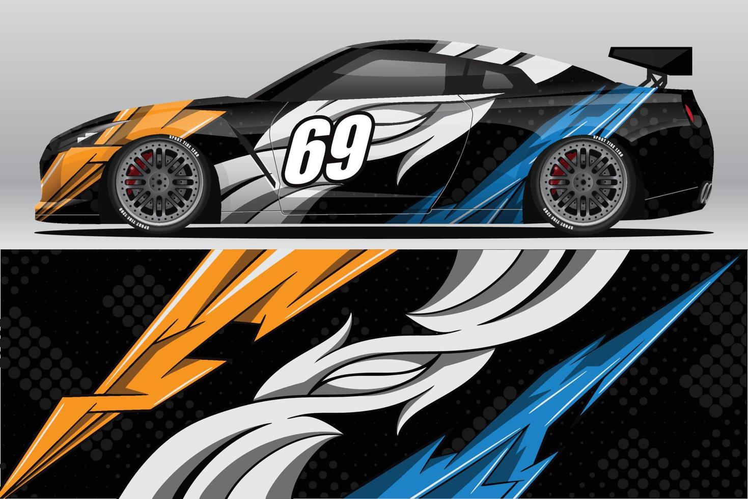 abstracte race auto wrap sticker ontwerp en sport achtergrond voor dagelijks gebruik racing livery of auto vinyl stickers vector