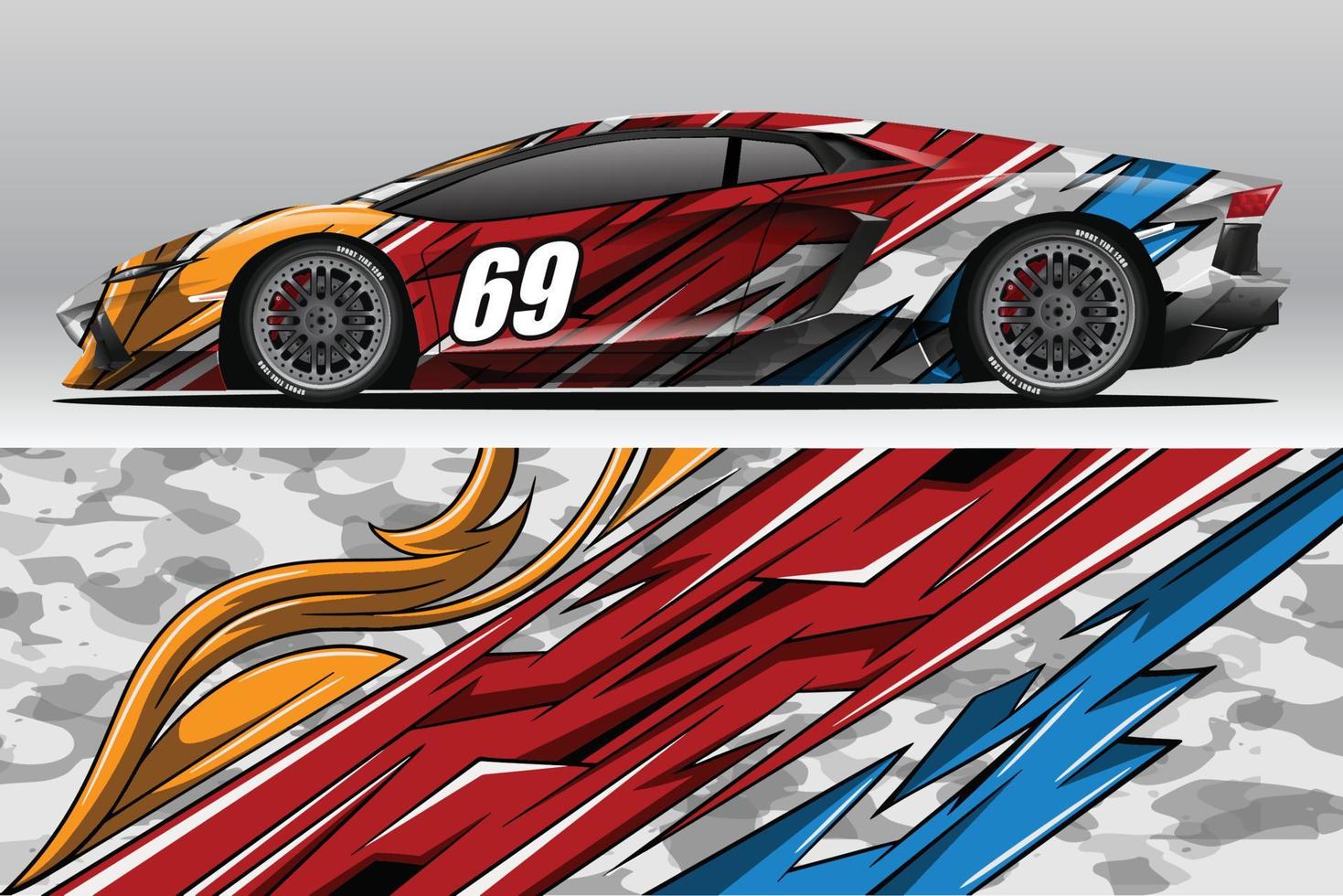 auto wrap sticker ontwerpen voor race livery of dagelijkse auto vinyl sticker vector