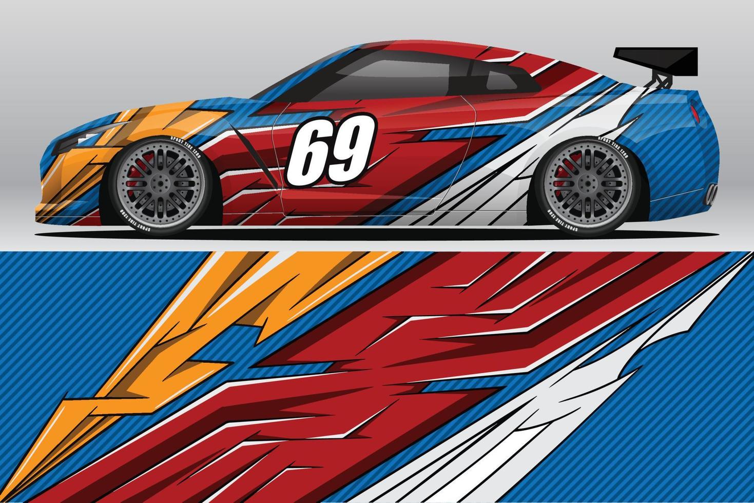 auto wrap sticker ontwerpen voor race livery of dagelijkse auto vinyl sticker vector