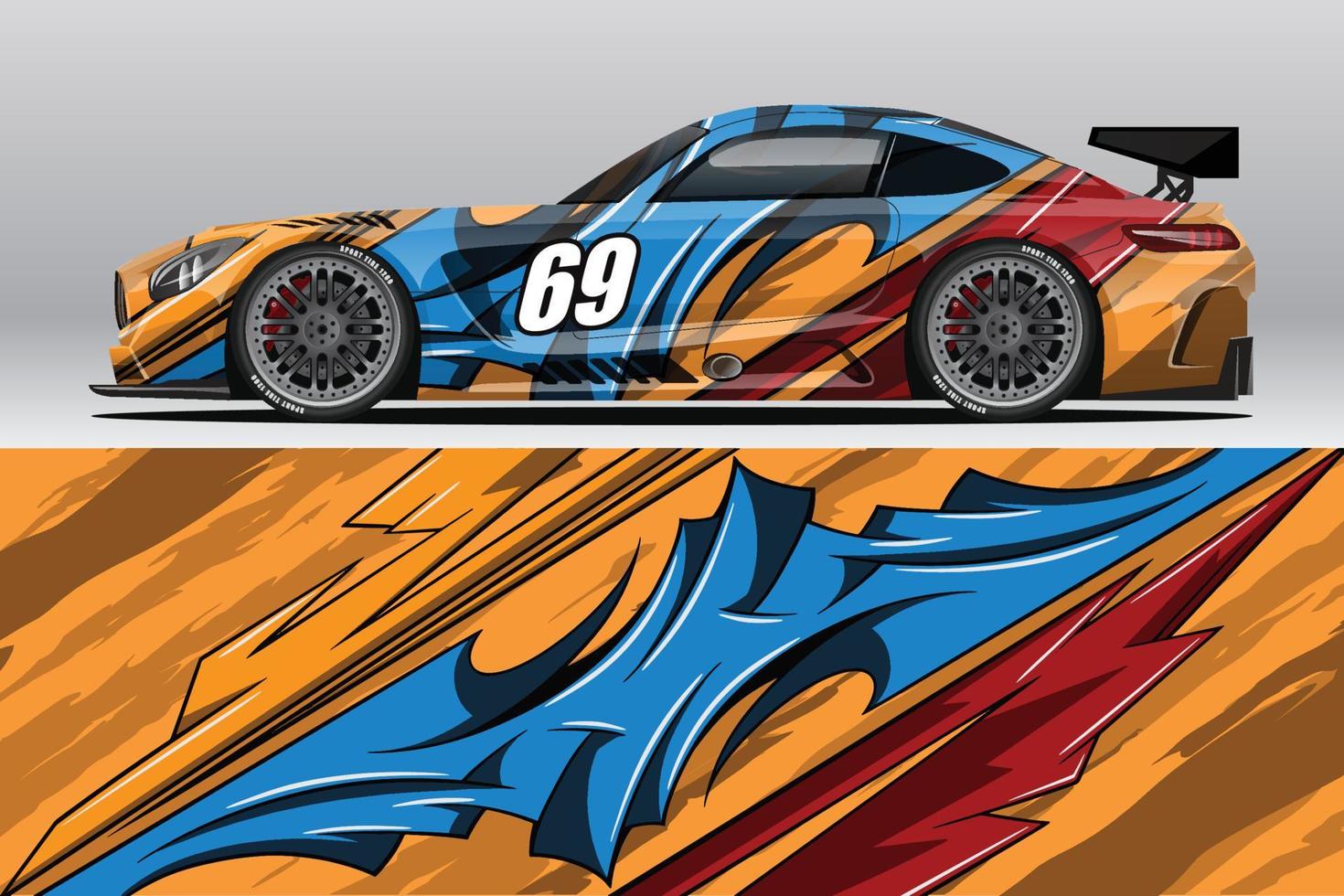 auto wrap sticker ontwerpen voor race livery of dagelijkse auto vinyl sticker vector