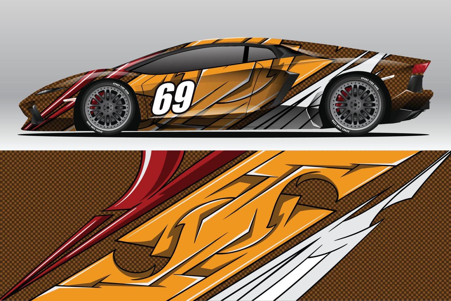 auto wrap sticker ontwerpen voor race livery of dagelijkse auto vinyl sticker vector