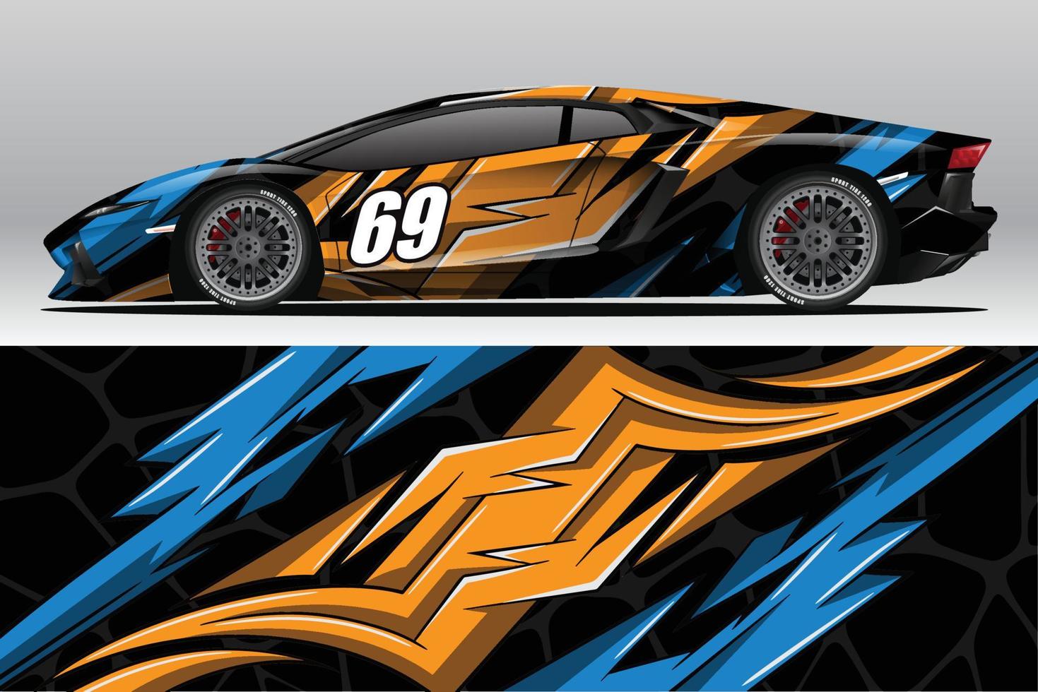 auto wrap sticker ontwerpen voor race livery of dagelijkse auto vinyl sticker vector