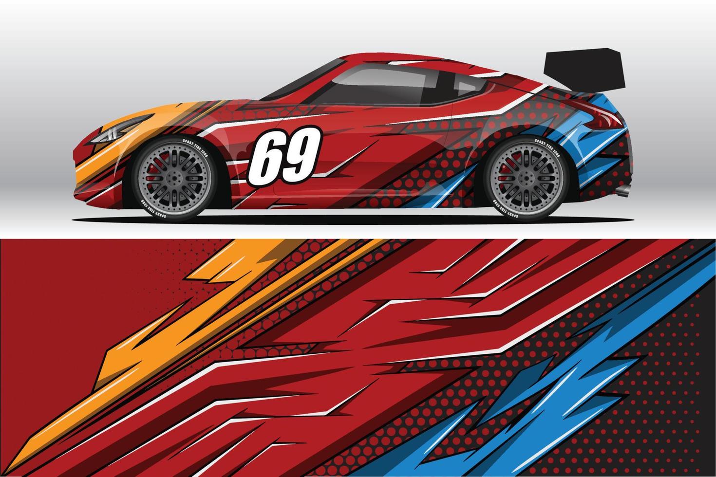 auto wrap sticker ontwerpen voor race livery of dagelijkse auto vinyl sticker vector