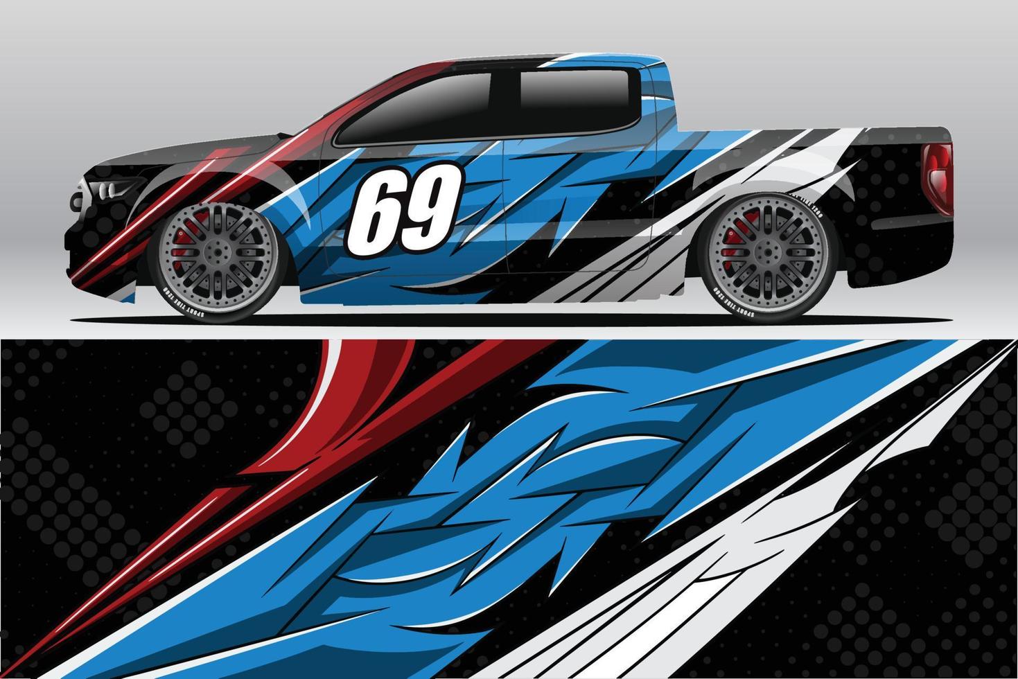 auto wrap sticker ontwerpen voor race livery of dagelijkse auto vinyl sticker vector