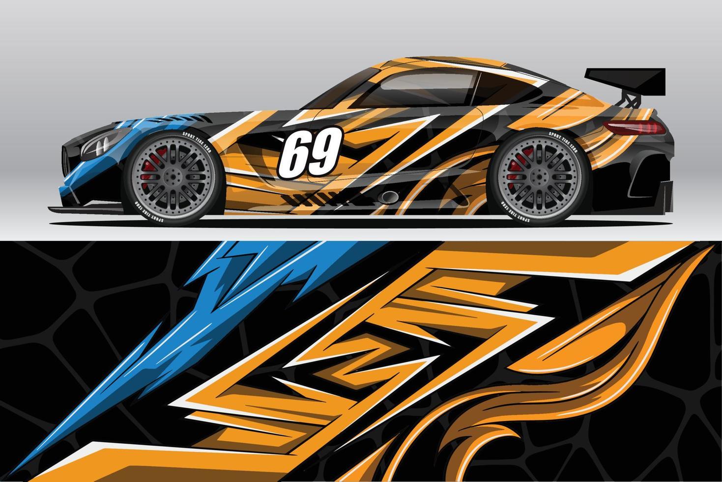 abstracte race auto wrap sticker ontwerp en sport achtergrond voor dagelijks gebruik racing livery of auto vinyl stickers vector