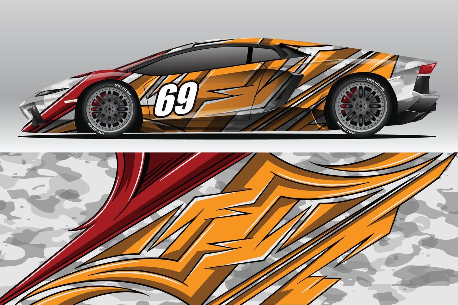 abstracte race auto wrap sticker ontwerp en sport achtergrond voor dagelijks gebruik racing livery of auto vinyl stickers vector