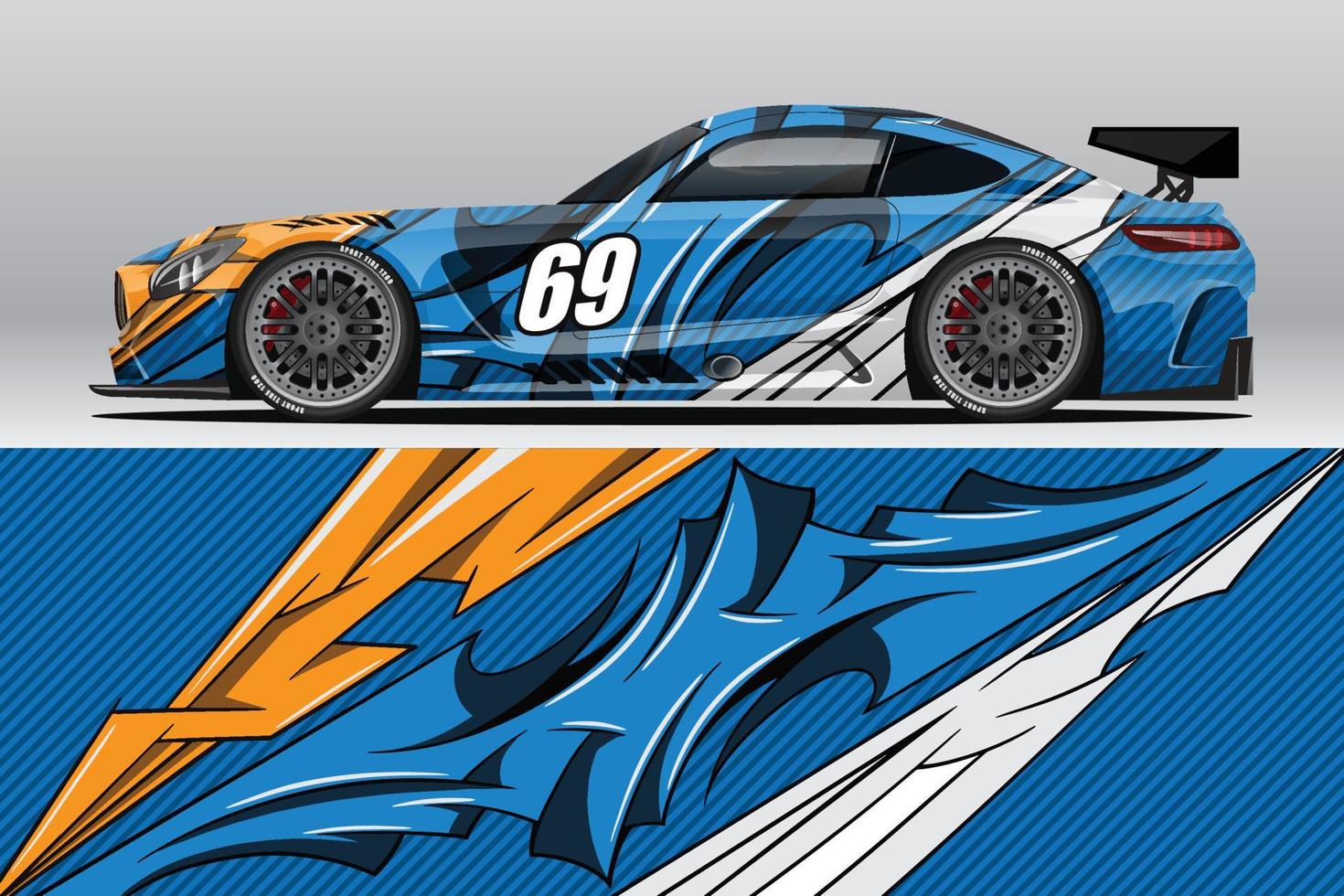 auto wrap sticker ontwerpen voor race livery of dagelijkse auto vinyl sticker vector