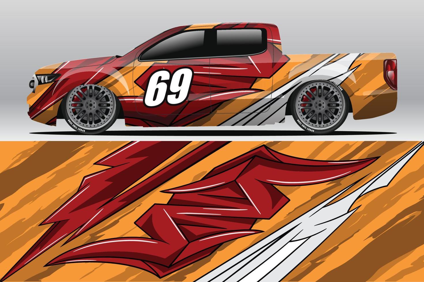 auto wrap sticker ontwerpen voor race livery of dagelijkse auto vinyl sticker vector