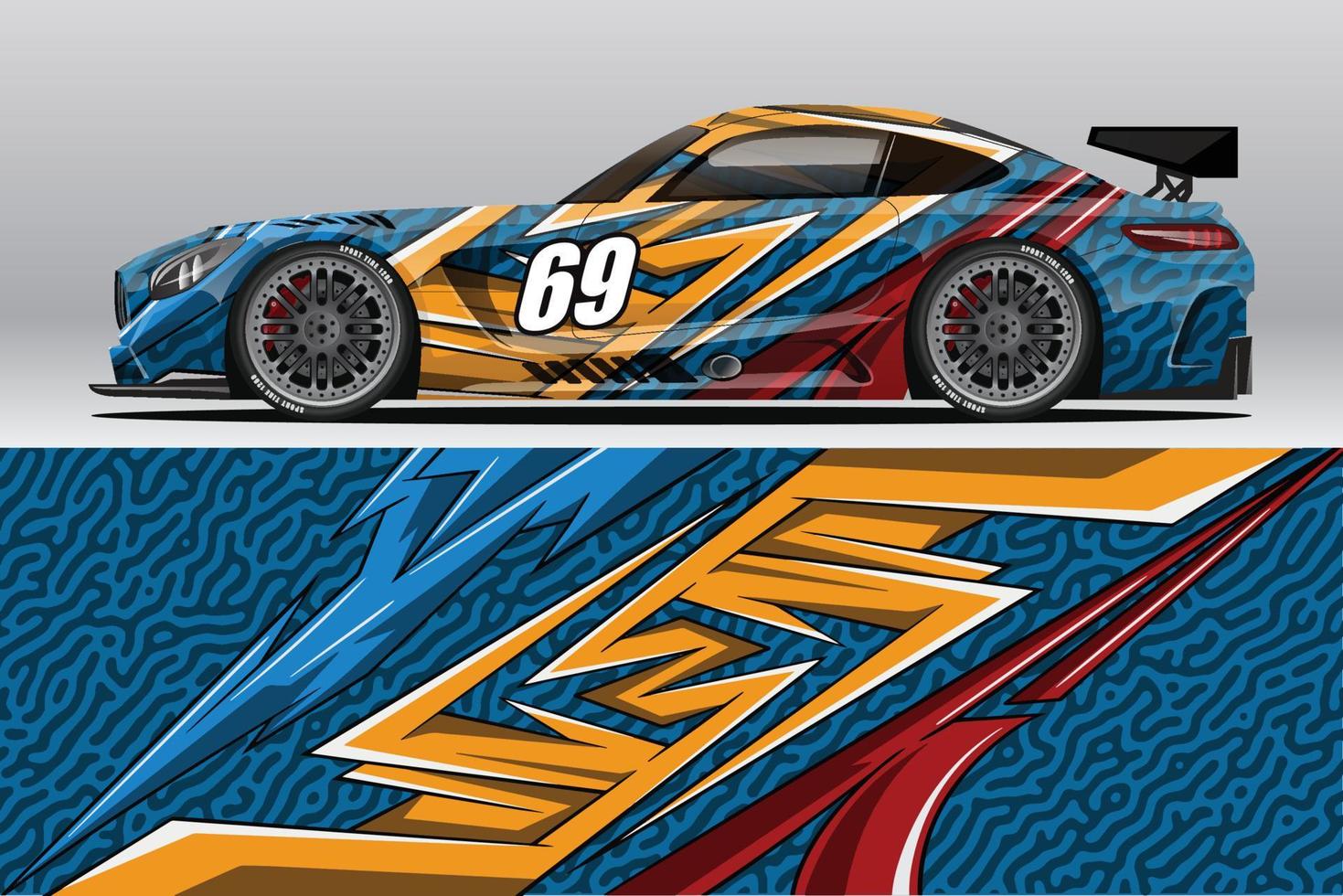 abstracte race auto wrap sticker ontwerp en sport achtergrond voor dagelijks gebruik racing livery of auto vinyl stickers vector