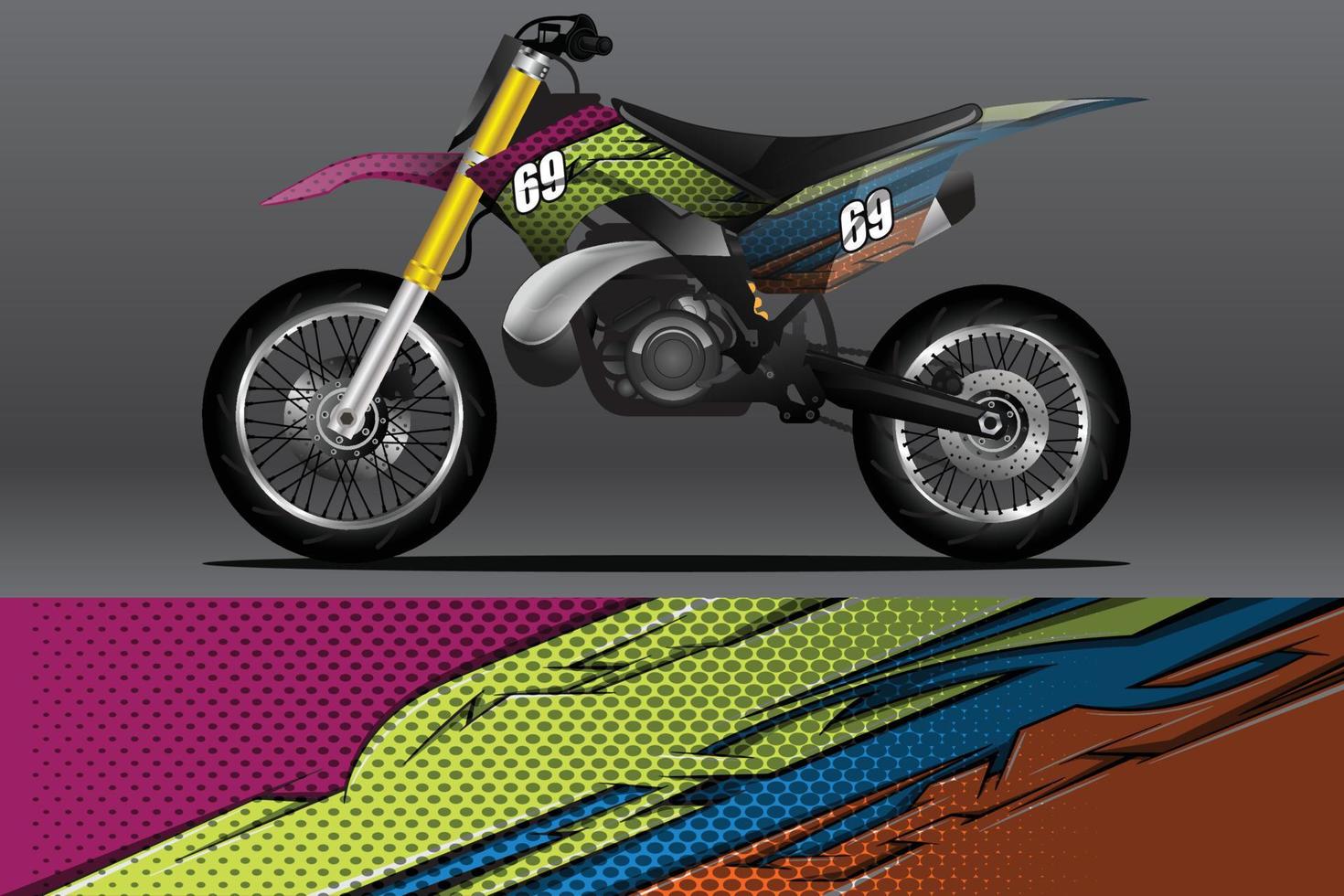 abstracte motorfiets wrap sticker en vinyl sticker ontwerp vector