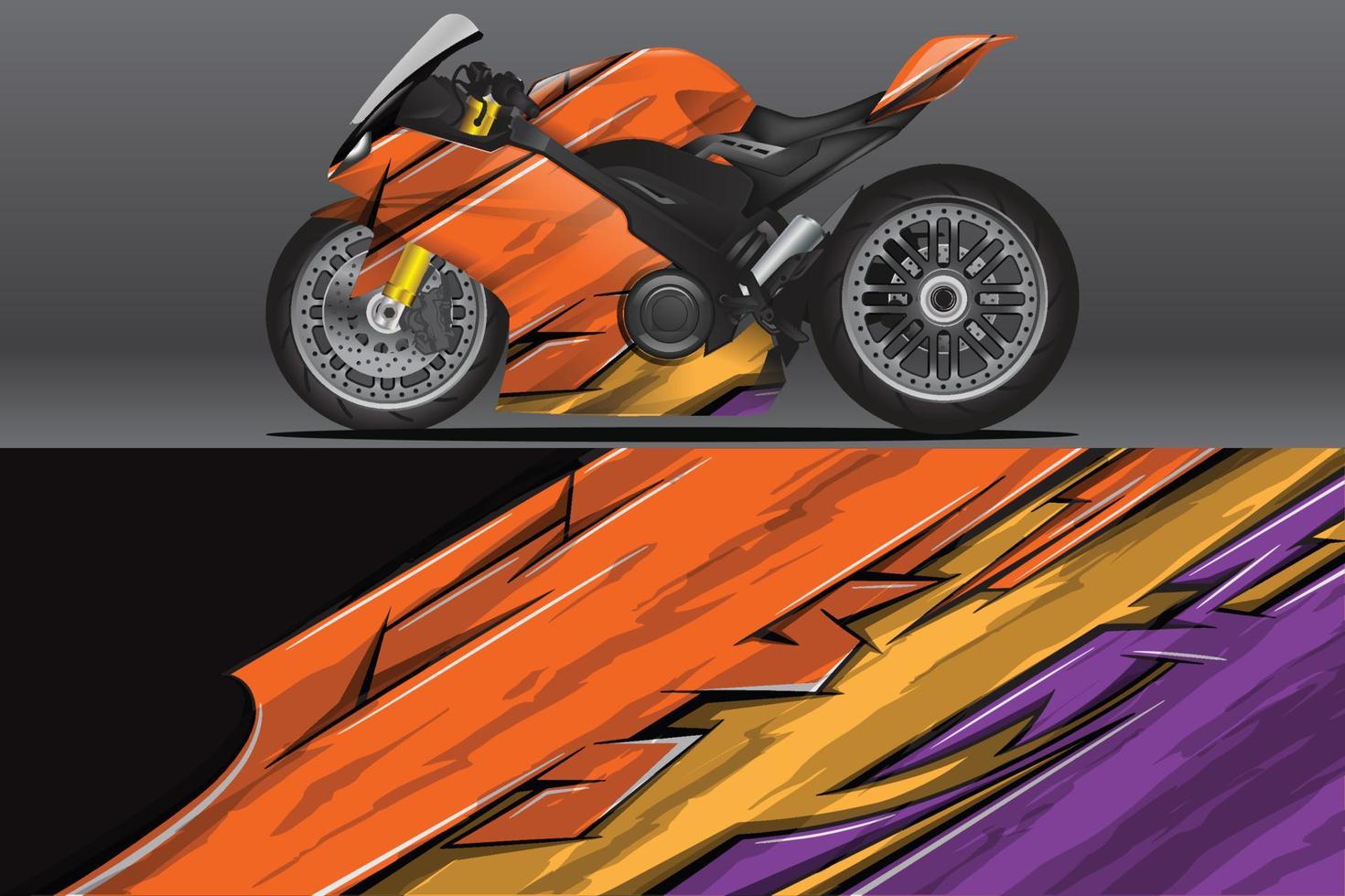 abstracte motorfiets wrap sticker en vinyl sticker ontwerp vector