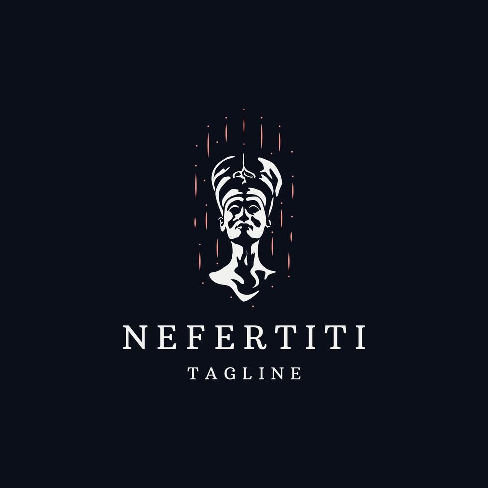 koningin nefertiti Egyptische logo pictogram ontwerp sjabloon platte vector