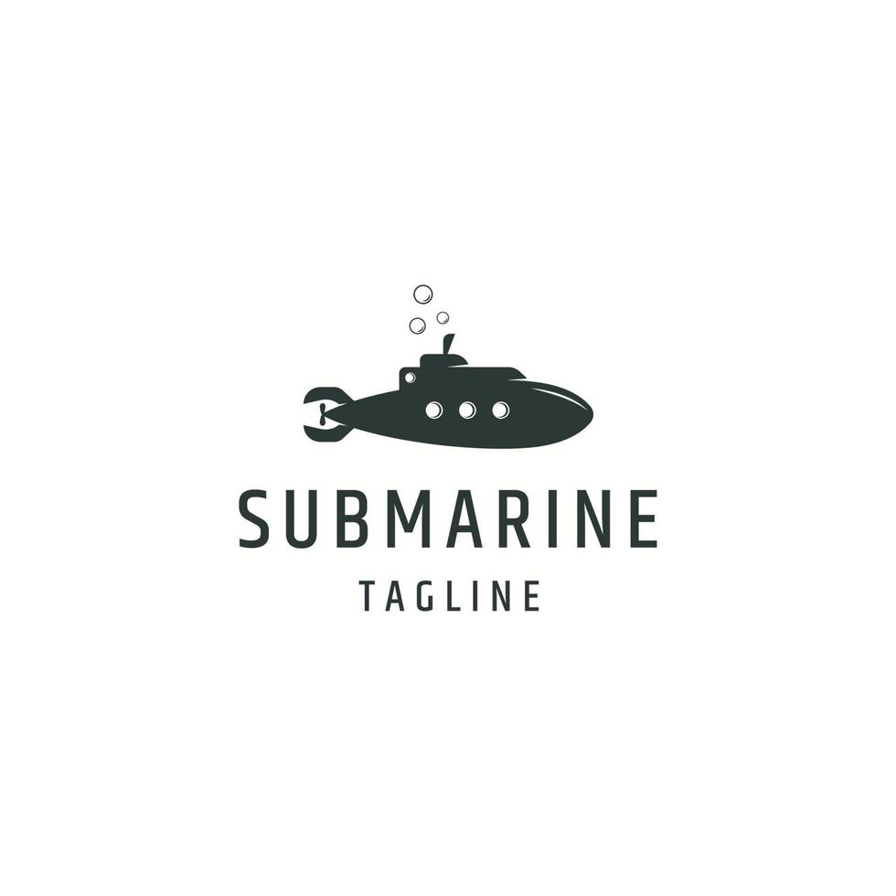 onderzeeër logo pictogram ontwerp sjabloon platte vector