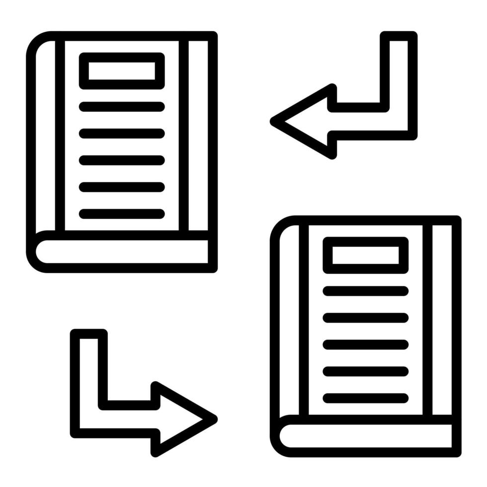 boek uitwisseling lijn icoon vector