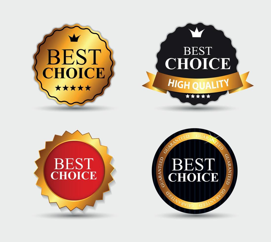 beste keuze label set vectorillustratie vector