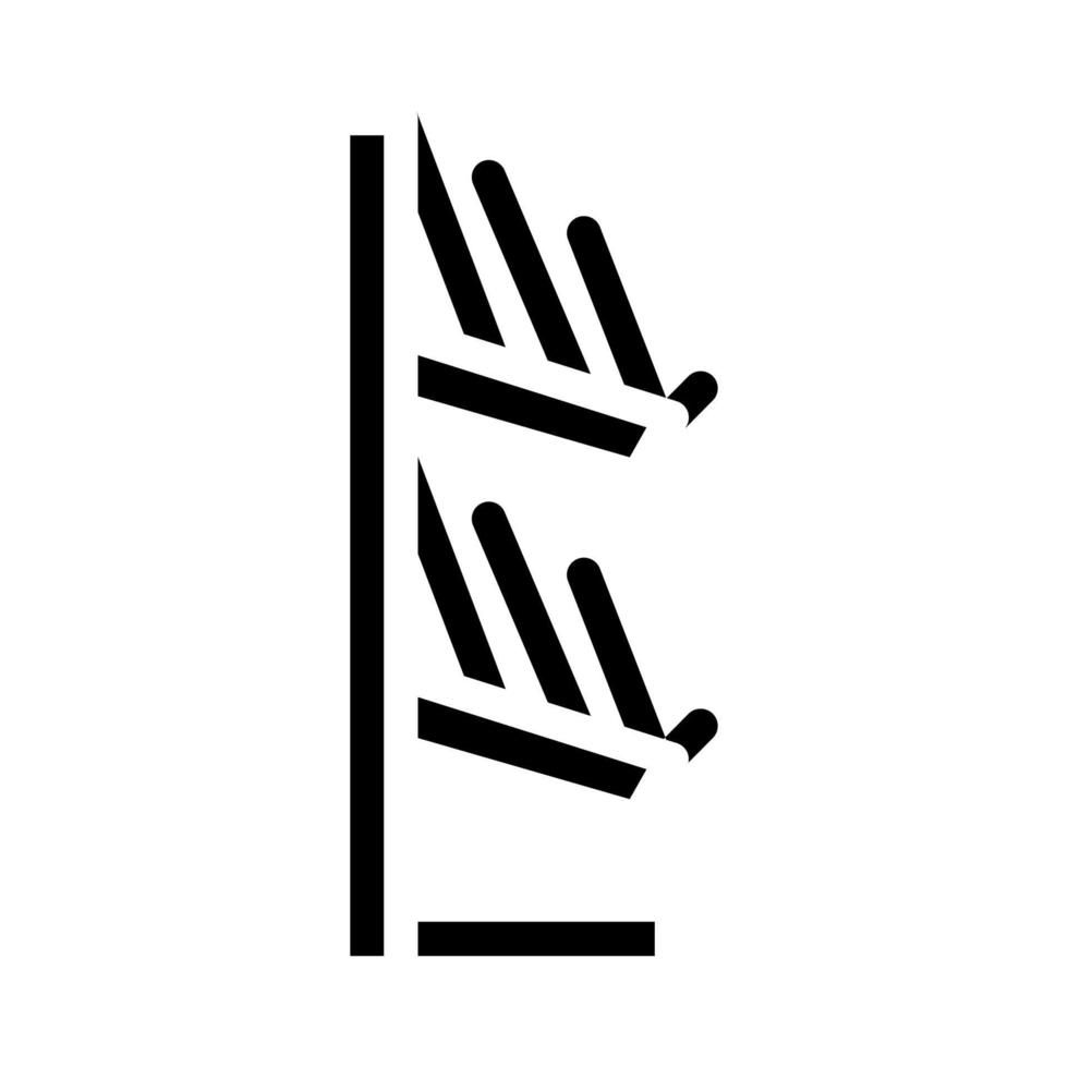 plank met boekjes glyph pictogram vectorillustratie vector