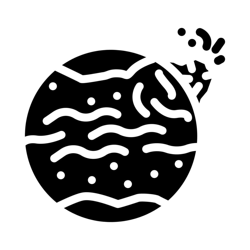 uitbarsting op andere planeten glyph pictogram vectorillustratie vector