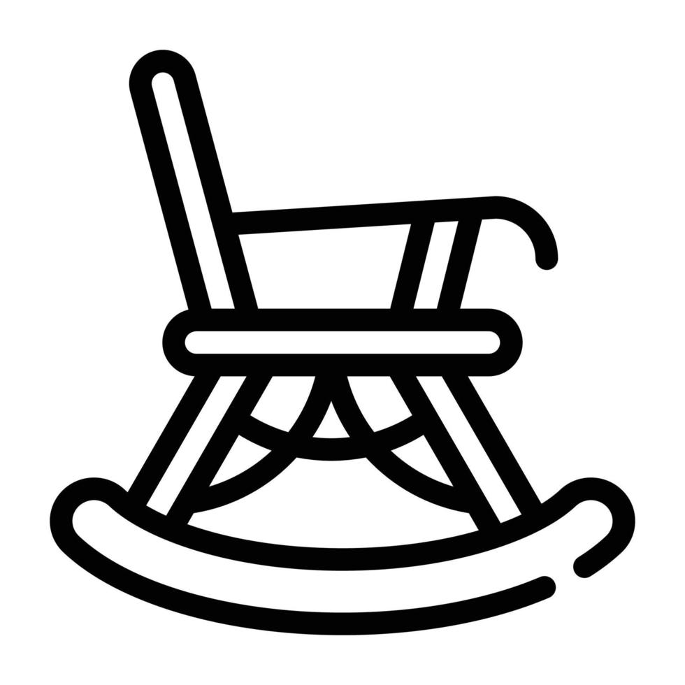 schommelstoel lijn pictogram vector illustratie teken