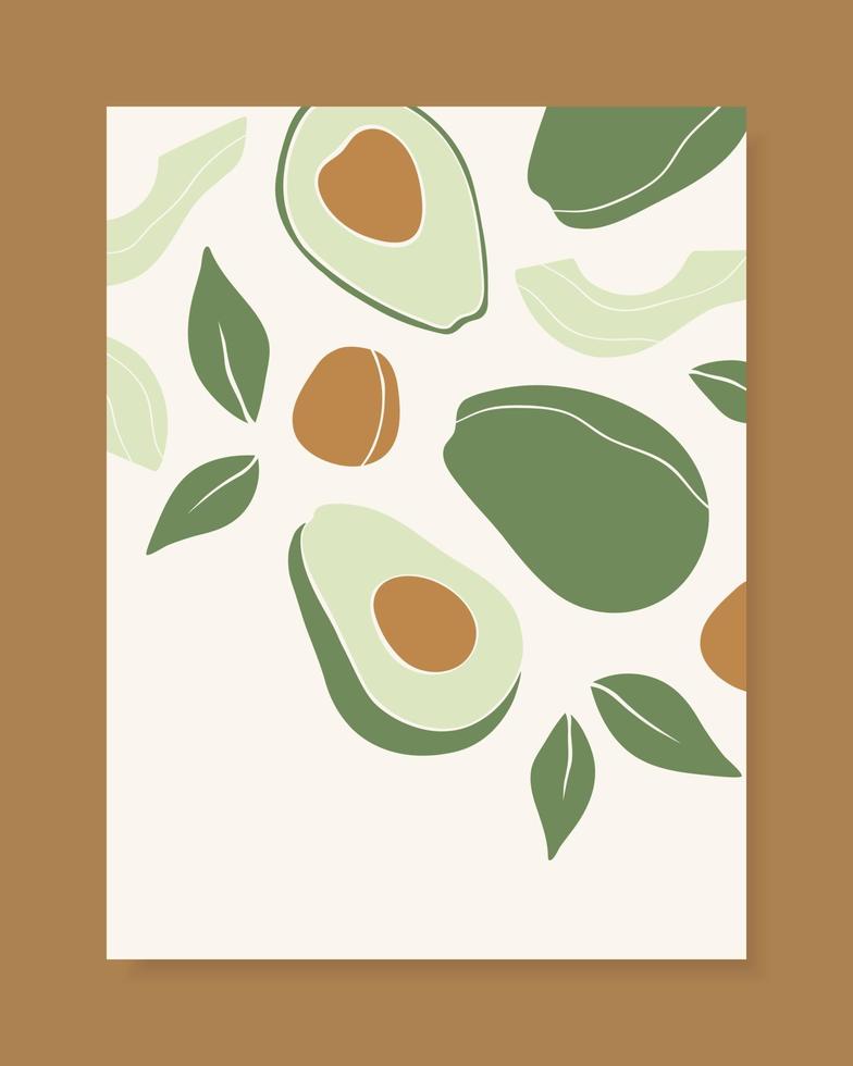 stijlvol vectoromslagontwerp met avocadovruchten. vector